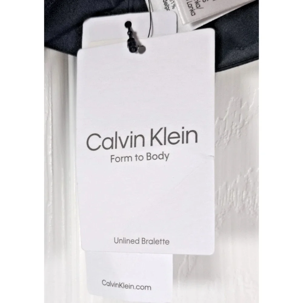 Calvin Klein Women's Form to Body Unlined Bralette QF6757 Black XS Full Coverage
